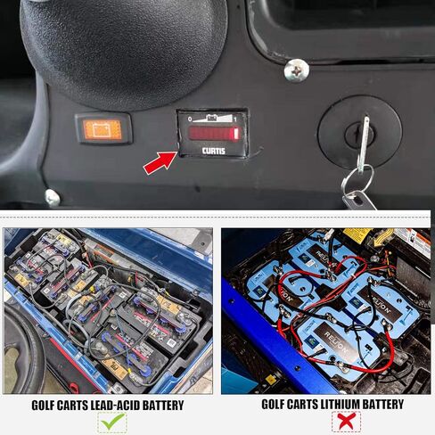 عداد بطارية عربة الجولف 48 فولت، عداد بطارية سيارة النادي، عداد مؤشر شحن البطارية LED 48 فولت مناسب لعربات الجولف الكهربائية 48 فولت 1998-Up و2004-Up Precedent، OEM# 1018142-01,1032007-01 in Kuwait