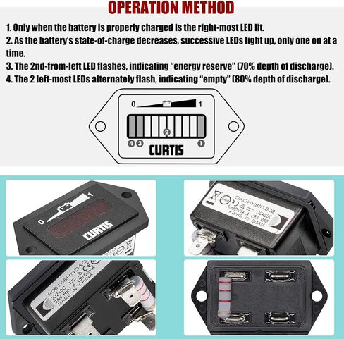 عداد بطارية عربة الجولف 48 فولت، عداد بطارية سيارة النادي، عداد مؤشر شحن البطارية LED 48 فولت مناسب لعربات الجولف الكهربائية 48 فولت 1998-Up و2004-Up Precedent، OEM# 1018142-01,1032007-01 in Kuwait