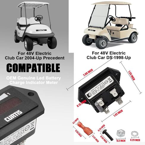 عداد بطارية عربة الجولف 48 فولت، عداد بطارية سيارة النادي، عداد مؤشر شحن البطارية LED 48 فولت مناسب لعربات الجولف الكهربائية 48 فولت 1998-Up و2004-Up Precedent، OEM# 1018142-01,1032007-01 in Kuwait