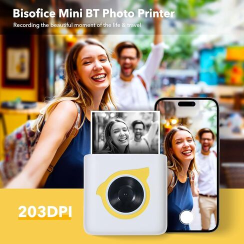 طابعة جيب Bisofice طابعات حرارية بلوتوث لاسلكية، صانع ملصقات، للاستخدام بنفسك، طباعة الصور، ملاحظات الدراسة، المجلة، خطة العمل، هدية طابعة ذكية بدون حبر، مع لفافة ورق حراري in Saudi Arabia