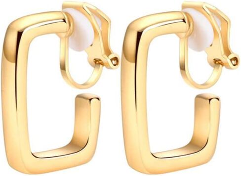 Aloha Earrings Non Pierced Gold Tone Clip On Hoop Earrings in Saudi Arabia