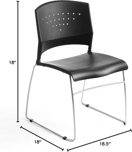 Boss Office Products Chrome Frame Stack Chair 5 Pack in Black in Saudi Arabia