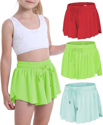 Flowy Shorts for Teen Girls Athletic Running Youth Butterfly Shorts in Saudi Arabia