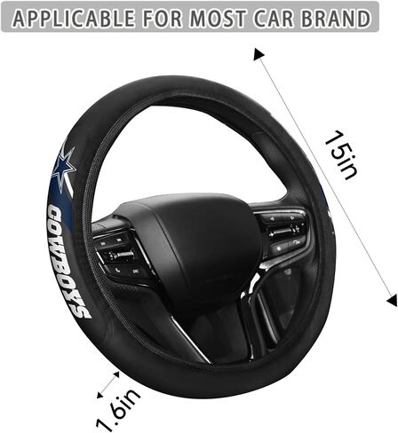Leather for Cowboys Steering Wheel Cover fit Cowboys Car Accessories for Sports Fans,Universal Size14-15 Inch fit Most car SUV Trucks. (for NZ) in Saudi Arabia