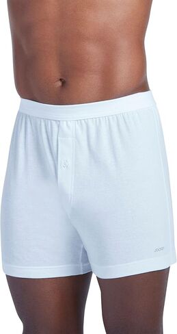 Jockey Men's Underwear Seamless Waistband Knit 4.5" Boxer, White, XL in Saudi Arabia