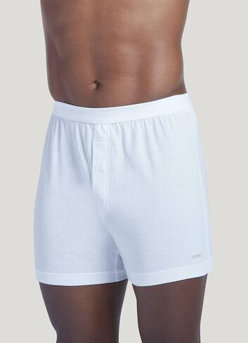 Jockey Men's Underwear Seamless Waistband Knit 4.5" Boxer, White, XL in Saudi Arabia