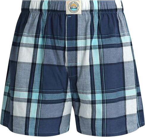 Lucky Brand Men's Underwear - Classic Woven Boxers with Functional Fly (3 Pack), Size X-Large, PlaidMood IndigoSea Angel in Saudi Arabia