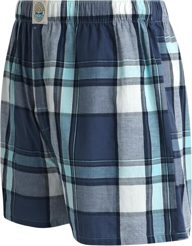 Lucky Brand Men's Underwear - Classic Woven Boxers with Functional Fly (3 Pack), Size X-Large, PlaidMood IndigoSea Angel in Saudi Arabia