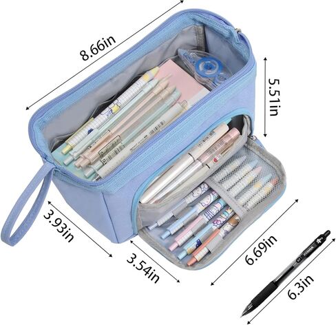 unineovo كبيرة مقلمة الحقيبة للفتيات، لطيف الأطفال قلم رصاص مربع اللوازم المدرسية، سعة كبيرة سستة قلم رصاص الحقائب منظم حقيبة، العودة إلى المدرسة هدية للطالبات في سن المراهقة النساء مكتب الكلية in Kuwait