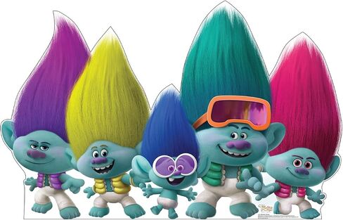 Cardboard People Velvet & Veneer حامل الورق المقوى بالحجم الطبيعي - Trolls Band Together (فيلم 2023) in Saudi Arabia
