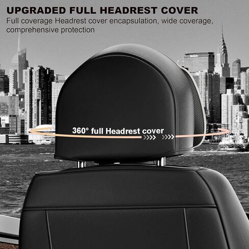 ASLONG 5PCS 2025 Front and Back Car Seat Covers Auto Interior Accessories with Water Proof Nappa Leather for Cars SUV Pick-up Truck Universal Comfortable and breathable (Full Set, Beige) in Kuwait
