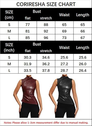 قميص CORIRESHA نسائي من الجلد الصناعي مطوي بدون أكمام ورقبة وهمية غير متماثلة in Kuwait