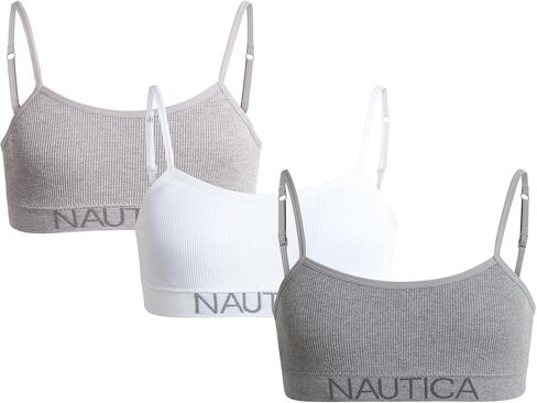 Nautica Girls Training Bra - 3 Pack/6 Pack Seamless Padded Bralette Underwear for Girls with Removable Pads (Sizes: S-XL) in Saudi Arabia
