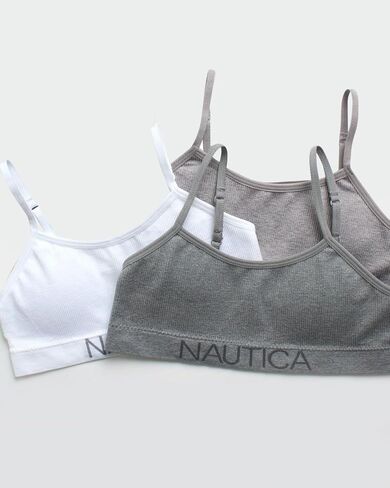 Nautica Girls Training Bra - 3 Pack/6 Pack Seamless Padded Bralette Underwear for Girls with Removable Pads (Sizes: S-XL) in Saudi Arabia