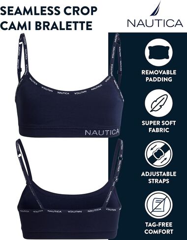 Nautica Girls Training Bra - 3 Pack/6 Pack Seamless Padded Bralette Underwear for Girls with Removable Pads (Sizes: S-XL) in Saudi Arabia