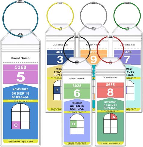 Cruise Luggage Tag Holder, 6-Pack Clear Waterproof Cruise Luggage Tags with Zip Seal for Carnival, MSC, Costa, NCL & Princess Ships, Cruise Travel Must-Haves for 2024-2025 in Saudi Arabia