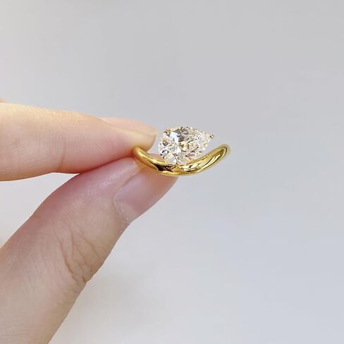 2CT 18K Gold Plated S925 Sterling Silver Pear Shaped Solitaire Engagement Ring For Women,Wedding Promise Ring for Her Wedding Band for Women in Saudi Arabia