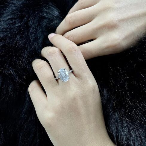 5CT Oval Cut Engagement/Promise Ring for Her, 925 Sterling Silver Simulated Diamond Wedding Ring Jewelry Gifts for Her in Saudi Arabia