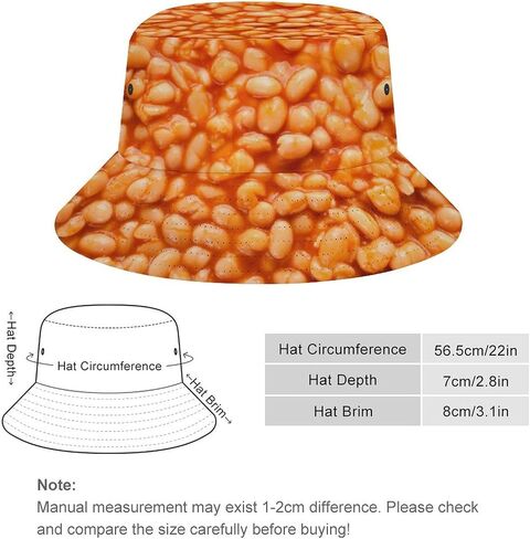 Baked Beans Bucket Hat Unisex Fisherman Hats Summer Sun Cap Outdoor Travel Beach for Women and Men in Saudi Arabia