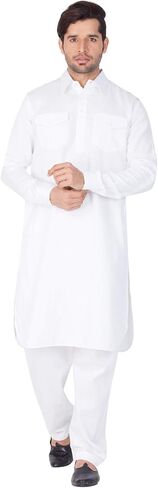 Elina fashion Men's Tunic Cotton Pathani Style Set Indian Pakistani Traditional Wear in Saudi Arabia