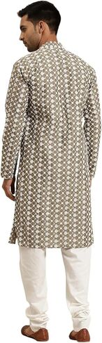 Sojanya (Since 1958, Men's Silk Blend Embroidered Kurta &Churidar Pyjama Set. in Kuwait