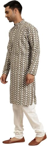 Sojanya (Since 1958, Men's Silk Blend Embroidered Kurta &Churidar Pyjama Set. in Kuwait