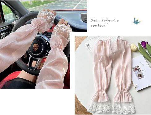 Women's Lace Arm Sleeves Sheer Gloves Sleeve Fingerless Gloves Mesh Tulle Long Gloves Sun Protection Sleeves Women in Saudi Arabia