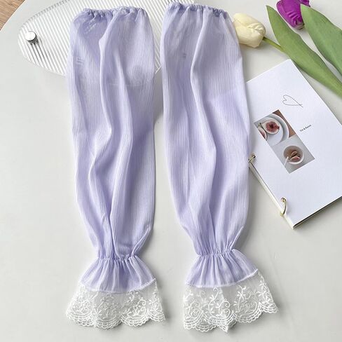 Women's Lace Arm Sleeves Sheer Gloves Sleeve Fingerless Gloves Mesh Tulle Long Gloves Sun Protection Sleeves Women in Saudi Arabia