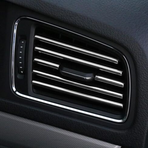 Car Air Conditioner Decoration Strip for Vent Outlet, Universal Waterproof Bendable Trim, Car Interior Accessories (Silver) in Saudi Arabia