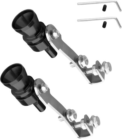 2 PCS Turbo Sound Whistle Simulator, Metal Alloy Car Sound Exhaust Muffler Pipe Whistle, Universal Auto Roar Maker Tail Whistle, for Most Cars Motorcycles (Black) in Saudi Arabia