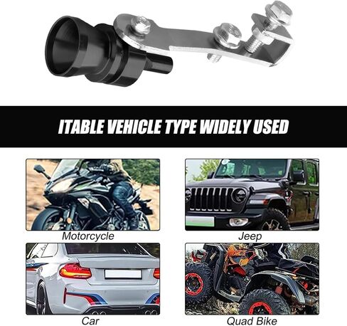 2 PCS Turbo Sound Whistle Simulator, Metal Alloy Car Sound Exhaust Muffler Pipe Whistle, Universal Auto Roar Maker Tail Whistle, for Most Cars Motorcycles (Black) in Saudi Arabia