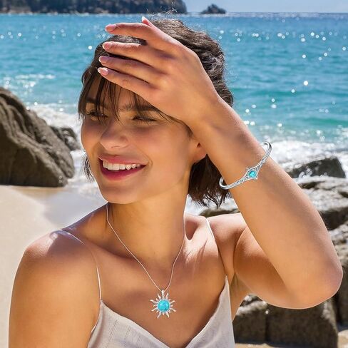 سوار فيروزي أصلي، من الفضة الإسترليني بوهو قابل للتعديل مجوهرات عتيقة أمريكية أصلية للنساء، مناسب لـ 6-7.5 بوصة in Kuwait