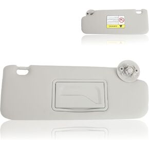 ZONFANT Grey Left Driver Side Sun Visor Without Sunroof Compatible with Chevy Vehicle 2012-2020 Sonic, 2013-2016 Spark, Replace#95055012 95327505 95473602 42478249