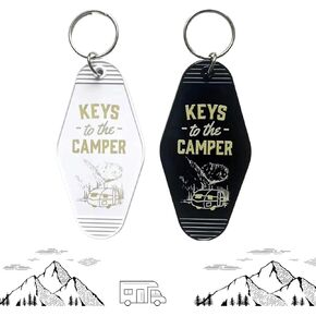 Camper Keychain, 2Pack Keys to The Camper Keychain, Camping Accessories Gift for Women Men