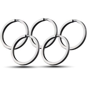 5 Pack Titanium Key Rings - Durable and Lightweight Heavy Duty Key Rings for Keys and Accessories, Corrosion-Resistant 25mm Split Key Rings