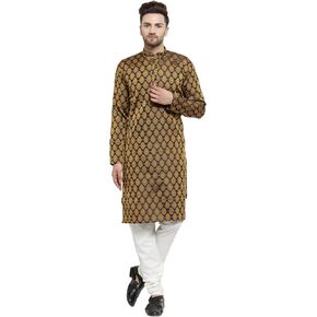 Maple Clothing Poly Silk Kurta Pajama for Men Indian Wedding Party Wear