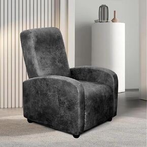 Leather-Like 4-Pieces Recliner Chair Covers Specifically for Medium Adjustable Reclining Chair with 1 PC Pillowcase, Slipcover Recliner Couch Cover for Kids Dogs Pets,Brown