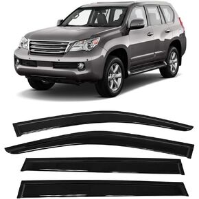 Tape-On Side Rain Guards Suitable for 2010-2023 Lexus GX460, Vent Window Visor, Window Deflectors, Rain Guard, 4 pcs