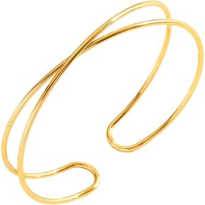 Minimalist Arm Cuff - Gold Arm Cuff Upper Arm,Adjustable Arm Bracelet Upper Arm,Dainty Upper Arm Cuff,Layered Arm Bangle Armband Armlet Jewelry for Women Girls Teens Bride, Wedding Birthday Gift