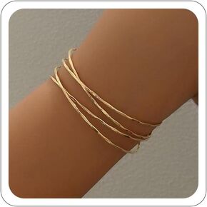 Arm Cuff for Women 18k Gold Plated Arm Bracelet Upper Arm Cuffs Jewelry Thin Arm Cuff Silver Minimalist Arm Bangle Bracelet for Cool in Kuwait