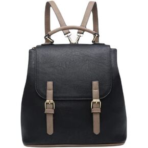 JEN & CO. Brooks Brown Backpack - Vegan Leather Convertible Shoulder Bag Purses for Women, Womens Knapsack Purse