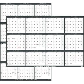 2024-2025 Dry Erase Calendar – Large Yearly Wall calendar, 38.2'' x 25.2'', 2-Side Reversible Calendar, Vertical/Horizontal, Jul.2024 – Jun.2025, Grey