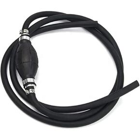Fuel Line Assembly, 3/8" Rubber Marine Outboard Boat Motor RVs Fuel Assembly with Primer Bulb Steel Hose Clamps 6FT