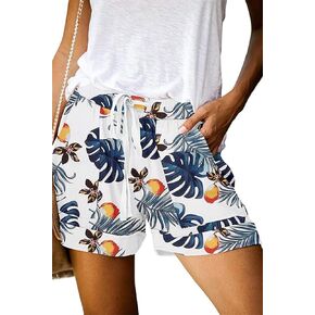 Womens Summer Casual Shorts Dressy Elastic High Waist Drawstring Flowy Shorts with Pockets
