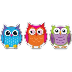 Carson Dellosa – Colorful Owls Mini Colorful Cut-Outs, Classroom Décor, 36 Pieces