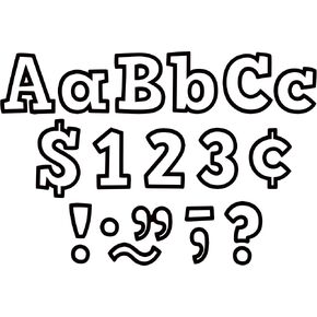 Teacher Created Resources Black & White Bold Block 4" Letters Combo Pack