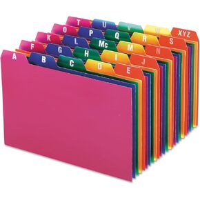 Oxford 73154 Card Guides, Alpha, 1/5 Tab, Polypropylene, 4 x 6, 25/Set