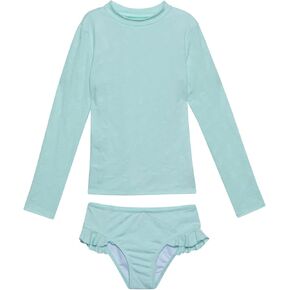 Gottex Kids Toddler and Little Girls Pineapple Print Two Piece Rash Guard Long Sleeve Swimsuit UV Sun Protection Bathing Suit