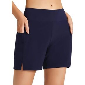 Womens 5" Boardshorts Swim Shorts High Waisted UPF Board Shorts Swimwear Quick Dry Rash Guard Swimsuit Tankini Bottom