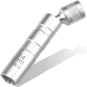 16mm Magnetic Spark Plug Socket, 3/8" Drive Spark Plug Removal Tool, 12-Point Spark Plug Socket Compatible with Motorcycle, Car, SUV, Universal Exterior Car Accessories (16mm)